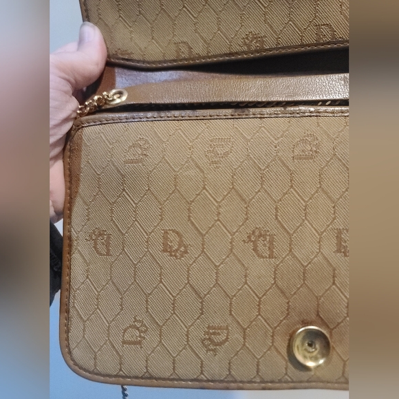 Christian Dior Vintage Tan Leather Shoulder Bag | Gold Chain | Made in France - Picture 3 of 9
